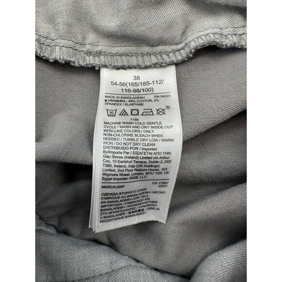 GAP Khakis Shorts Mens 38 Gray 10" Short Pilot Grey Casual Cotton Stretch Summer - Picture 6 of 12